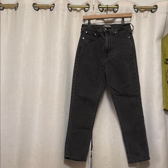 Madewell Black Straight Jeans with High Waist and Full Length - Picture 1 of 7